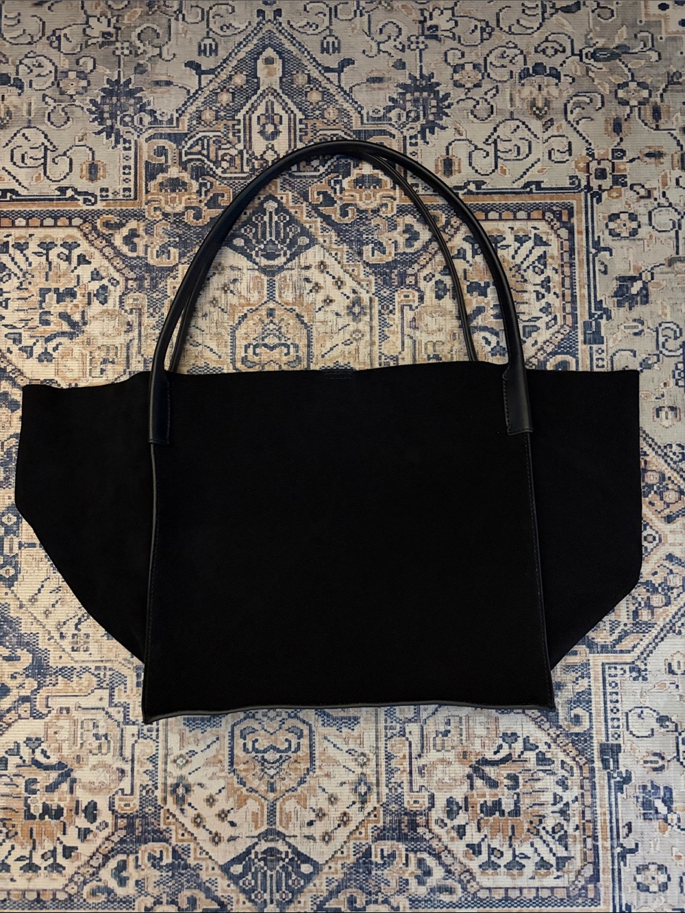 JCREW | Berkeley Large Oversized Black Suede Tote Bag - Picture 8 of 10